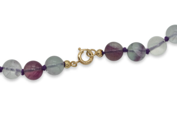 Elegante Kette mit Fluorit mit Gelbgold Verschluss