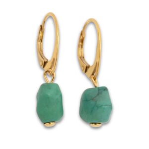 Türkis Ohrhänger Silber vergoldet